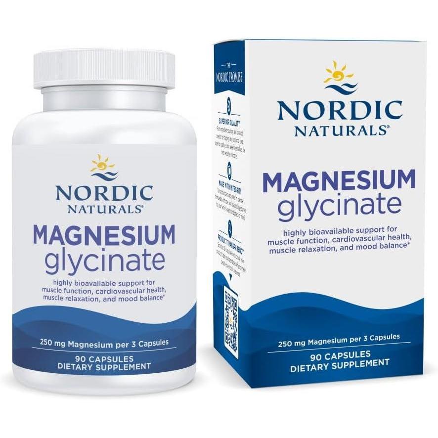 image:imageNordic Naturals Vegetarian Magnesium Glycinate Capsules Unflavored 90 Count 250mg Magnesium per Serving Highly Bioavailable Support for Muscle amp Cardiovascular Function NonGMO 30 Servings