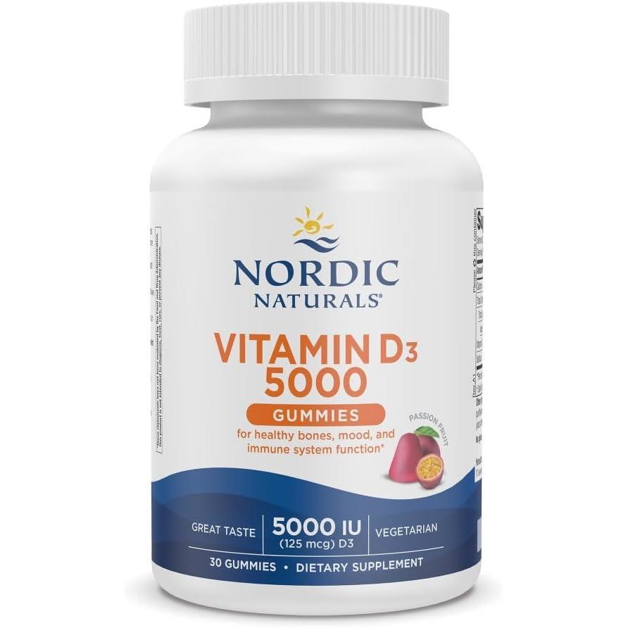 image:imageNordic Naturals Vitamin D3 5000 Gummies Passion Fruit 30 Gummies Support for Healthy Bones Mood amp Immune System Vegetarian NonGMO 30 Servings