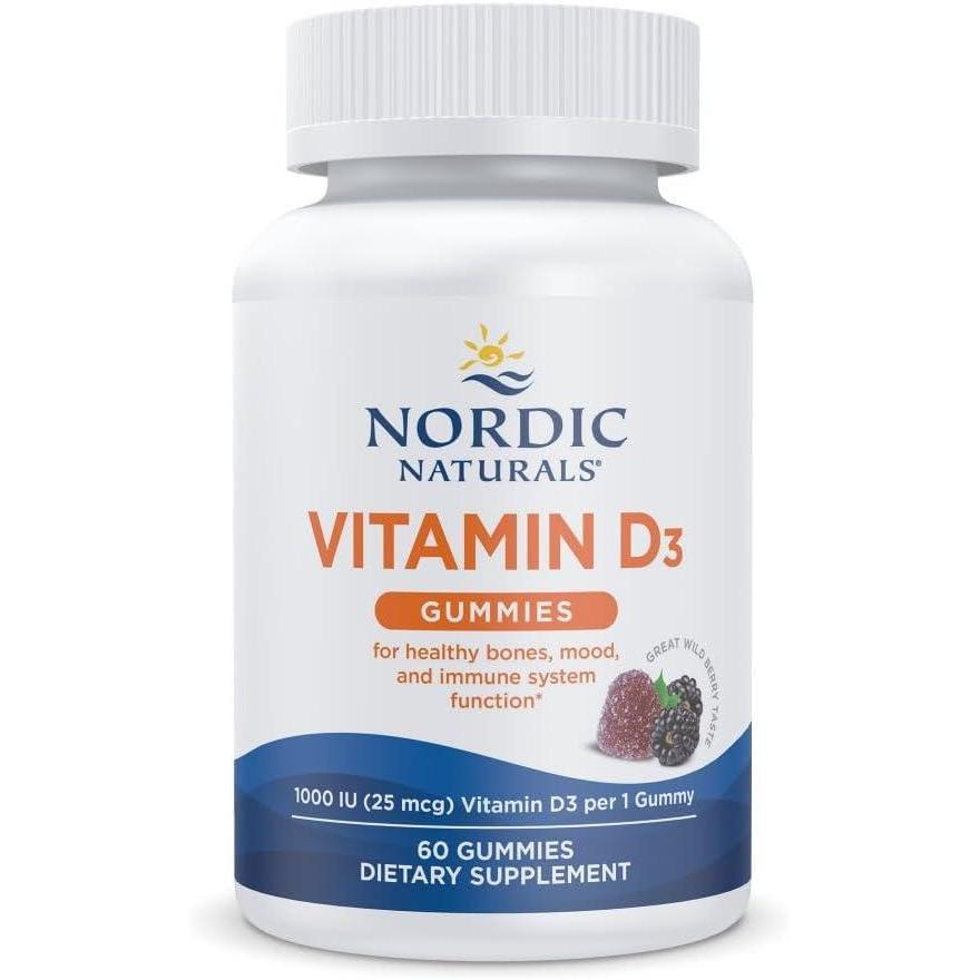 image:imageNordic Naturals Vitamin D3 Gummies Wild Berry 60 Gummies 1000 IU Vitamin D3 Great Taste Healthy Bones Mood amp Immune System Function NonGMO 60 ServingsWild Berry