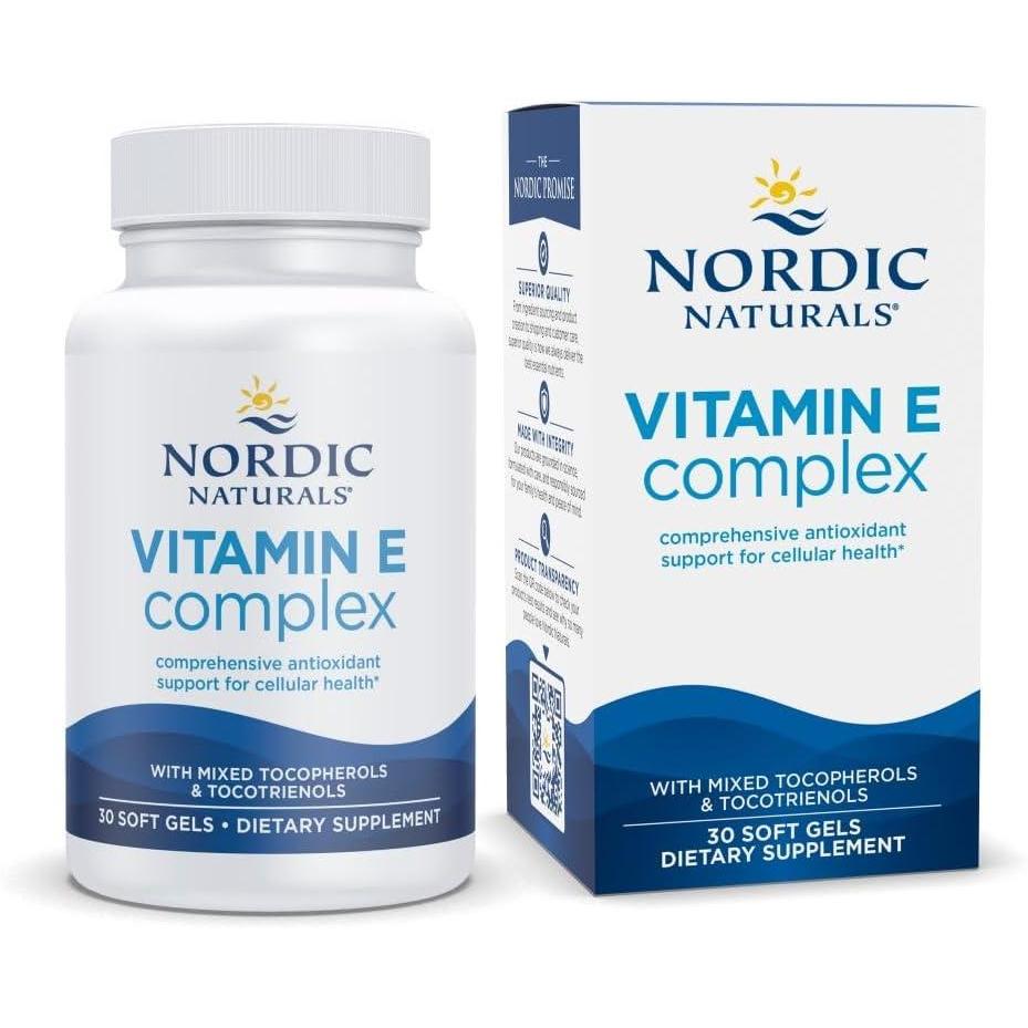image:imageNordic Naturals Vitamin E Complex Unflavored 30 Soft Gels 6 Forms of Vitamin E for Antioxidant Support Cellular Protection NonGMO 30 Servings30 Count Pack of 1