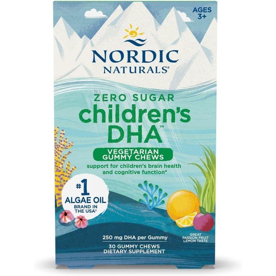 image:imageNordic Naturals Zero Sugar Childrens DHA Vegetarian Gummy Chews Passion Fruit Lemon Flavor 30 Gummies Vegan Algae Oil Omega3 Supplement for Kids Brain amp Cognition Support 30 Servings