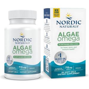 image:imageNordic Naturals Algae Omega  60 Soft Gels  715 mg Omega3  Certified Vegan Algae Oil  PlantBased EPA amp DHA  Heart Eye Immune amp Brain Health  NonGMO  30 ServingsUnflavored