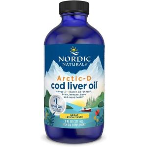 image:imageNordic Naturals ArcticD Cod Liver Oil Lemon  8 oz  1060 mg Total Omega3s  1000 IU Vitamin D3  EPA amp DHA  Heart Brain Bone Immune amp Mood Support  NonGMO  48 Servings