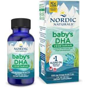 image:imageNordic Naturals Babys DHA Vegetarian Unflavored  1050 mg PlantBased Omega31 oz  Supports Brain amp Vision Development in Babies  NonGMO Vegan  15 Servings