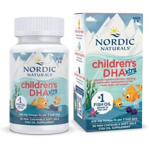 image:imageNordic Naturals Childrens DHA Xtra Berry Punch  90 Mini Chewable Soft Gels for Kids  636 mg Omega3s EPA amp DHA  Cognitive amp Immune Function Learning Social Development  NonGMO  30 Servings