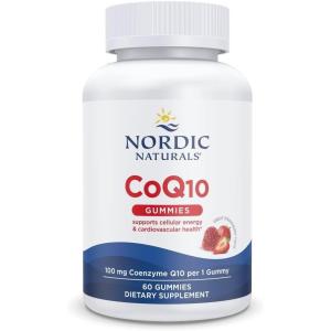 image:imageNordic Naturals CoQ10 Gummies Strawberry  60 Gummies  100 mg Coenzyme Q10 CoQ10  Great Taste  Heart Health Cellular Energy Production Antioxidant Support  NonGMO Vegan  60 Servings