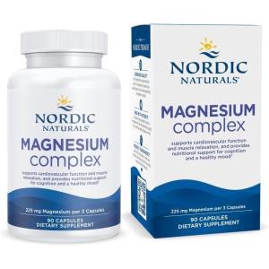 image:imageNordic Naturals Magnesium Complex  90 Capsules  225 mg Magnesium 19 mg Iron  Brain amp Heart Health Mood Energy amp Muscle Relaxation  NonGMO Vegan  30 Servings