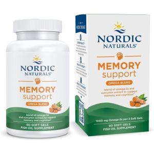 image:imageNordic Naturals Memory Support with Curcumin  60 Soft Gels  1000 mg Omega3  400 mg Optimized Curcumin  Memory Cognition  Contains Phosphatidylcholine amp Huperzine A  NonGMO  30 Servings