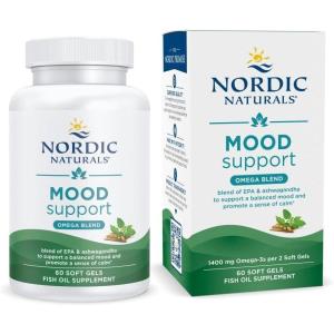 image:imageNordic Naturals Mood Support Omega Blend  Unflavored  60 Soft Gels  1400 mg Omega3 Supplement with EPA amp DHA  Promotes Balanced Mood and Serenity  NonGMO  30 Servings