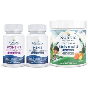 image:imageNordic Naturals Multivitamins Family Bundle  Womens Multivitamin One Daily Mens Multivitamin One Daily and Zero Sugar Kids Multivitamin Gummies