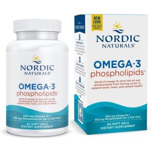 image:imageNordic Naturals Omega3 Phospholipids Unflavored  60 Soft Gels  500 mg Omega3 amp 350 mg Phospholipids  Heart amp Brain Health  Small EasytoSwallow Soft Gels  NonGMO  30 Servings