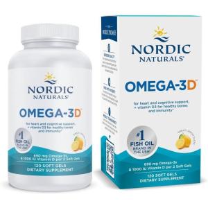 image:imageNordic Naturals Omega3D Lemon Flavor  60 Soft Gels  690 mg Omega3  1000 IU Vitamin D3  Fish Oil  EPA amp DHA  Immune Support Brain amp Heart Health Healthy Bones  NonGMO  30120 Count Pack of 1