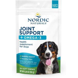 image:imageNordic Naturals Pet Joint Support  Omega 3 Soft Chews for Dogs Pork Bone Broth Flavored  Promotes Mobility Hip and Joint Support with Omega3 Fish Oil MSM EPA amp DHA  30 NonGMO Chews