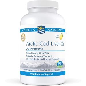 image:imageNordic Naturals Pro  Arctic Cod Liver Oil CLO Supports Heart and Brain Health  LemonFlavored 180 Soft Gels