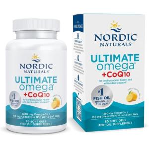 image:imageNordic Naturals Ultimate Omega  CoQ10 Lemon  60 Soft Gels  1280 mg Omega3  100 mg CoQ10  Heart Health Cellular Energy Antioxidant Support  NonGMO  30 Servings60 Count Pack of 1