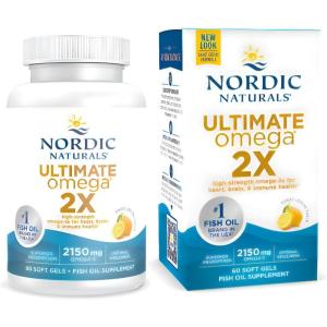 image:imageNordic Naturals Ultimate Omega 2X Lemon Flavor  120 Soft Gels  2150 mg Omega3  HighPotency Fish Oil with EPA amp DHA  Promotes Brain amp Heart Health  NonGMO  60 ServingsLemon