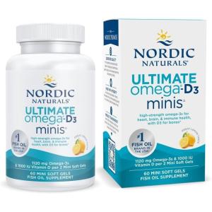 image:imageNordic Naturals Ultimate Omega Mini D3 Lemon Flavor  60 Mini Soft Gels  1120 mg Omega3  1000 IU Vitamin D3  EPA amp DHA  Promotes Brain amp Heart Health  30 Servings