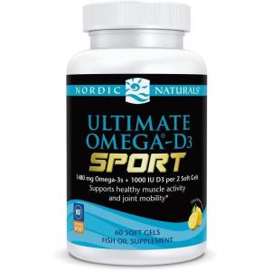 image:imageNordic Naturals Ultimate OmegaD3 Sport Lemon  60 Soft Gels  1480 mg Omega3  1000 IU Vitamin D3  NSF Certified  Supports Muscle Bones Focus amp Endurance  30 Servings60 Count Pack of 1
