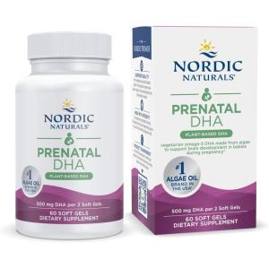 image:imageNordic Naturals Vegan Prenatal DHA Unflavored  60 Soft Gels  500 mg PlantBased DHA  Supports Brain Development in Babies amp Healthy Pregnancy  NonGMO  30 Servings