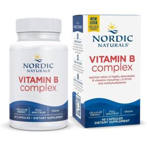 image:imageNordic Naturals Vitamin B Complex  45 Capsules Thiamine Riboflavin Niacin B6 amp B12 Folate Biotin Pantothenic Acid Heart Brain Health Energy Metabolism NonGMO Servings