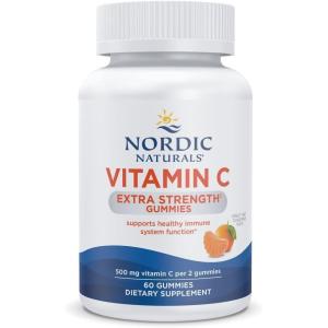 image:imageNordic Naturals Vitamin C Extra Strength Gummies  Tangerine Flavor  60 Gummies  500 mg Vegan Vitamin C Supplement  LowSugar Immune  Support  30 Servings