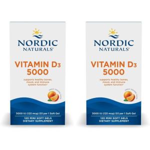 image:imageNordic Naturals Vitamin D3 5000 Orange  120 Mini Soft Gels  5000 IU Vitamin D3  Supports Healthy Bones Mood amp Immune System Function  NonGMO  120 Servings120 Count Pack of 2