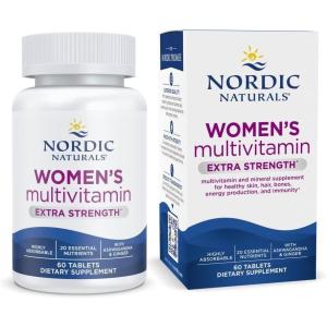 image:imageNordic Naturals Womens Multivitamin Extra Strength  Skin Hair Energy amp Bone Support  Immunity Supplement  20 Essential Nutrients  60 Tablets  30 Servings