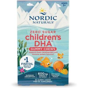 image:imageNordic Naturals Zero Sugar Childrens DHA Gummy Chews Tropical Punch  30 Gummy Chews for Kids  600 mg Total Omega3s  Brain Development Learning Healthy Immunity  NonGMO  30 Servings30 Count Pack of 1