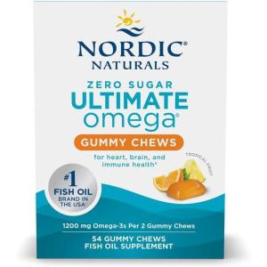 image:imageNordic Naturals Zero Sugar Ultimate Omega Gummy Chews  Tropical Fruit  54 Gummy Chews  Non GMO  Optimal Wellness  27 Servings