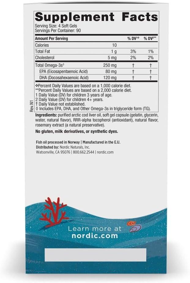 image:imageNordic Naturals Childrens DHA Strawberry 90 Mini Chewable Soft Gels for Kids 250 mg Omega3 with EPA amp DHA Brain Development amp Function NonGMO 22 Servings360 Count Pack of 1