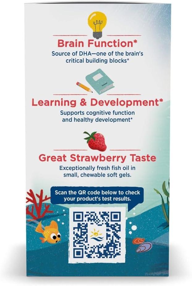 image:imageNordic Naturals Childrens DHA Strawberry 90 Mini Chewable Soft Gels for Kids 250 mg Omega3 with EPA amp DHA Brain Development amp Function NonGMO 22 Servings360 Count Pack of 1