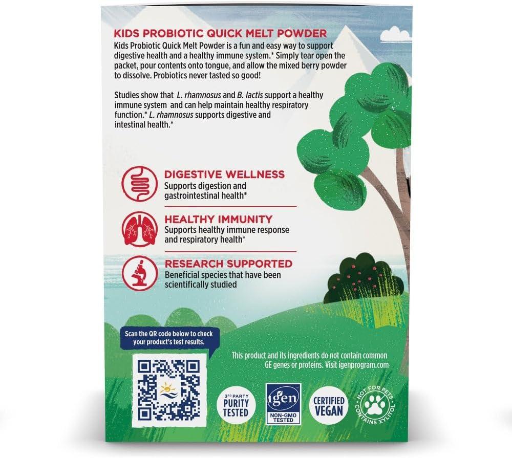image:imageNordic Naturals Kids Probiotic Quick Melt Powder Mixed Berry 30 Packets 3 Billion CFU Digestive Wellness Immune Support NonGMO Vegan 30 Servings