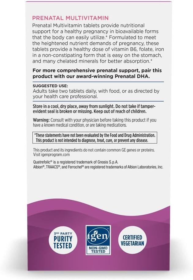 image:imageNordic Naturals Prenatal Multivitamin for Women Daily Vegetarian Prenatal Vitamins 22 Essential Nutrients Including B6 Folate and Iron 60 Tablets 30 Servings