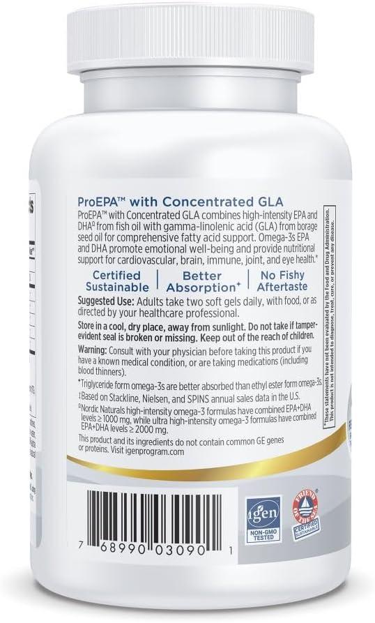 image:imageNordic Naturals ProEPA with Concentrated GLA Lemon 60 Soft Gels 1217 mg Omega3 257 mg GLA Heart Neurological amp Immune Support Healthy Skin NonGMO 30 Servings