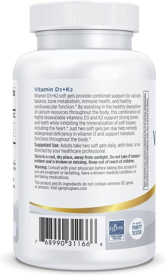 image:imageNordic Naturals Professional Grade Vitamin D3K2 Supplement Orange Flavor 60 Soft Gels 4000 IU Vitamin D3 amp 180 mcg K2 Promotes Calcium Balance amp Immune Function NonGMO 30 Servings