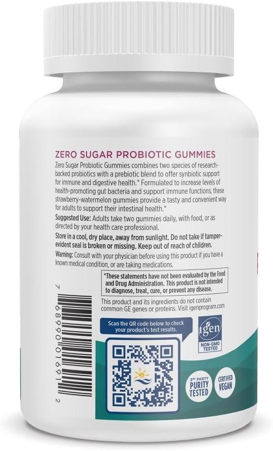 image:imageNordic Naturals Zero Sugar Probiotic Gummies Strawberry Watermelon Flavor 40 Gummies Supports Digestive Wellness amp Immune Health NonGMO Third Party Tested Vegan 20 Servings