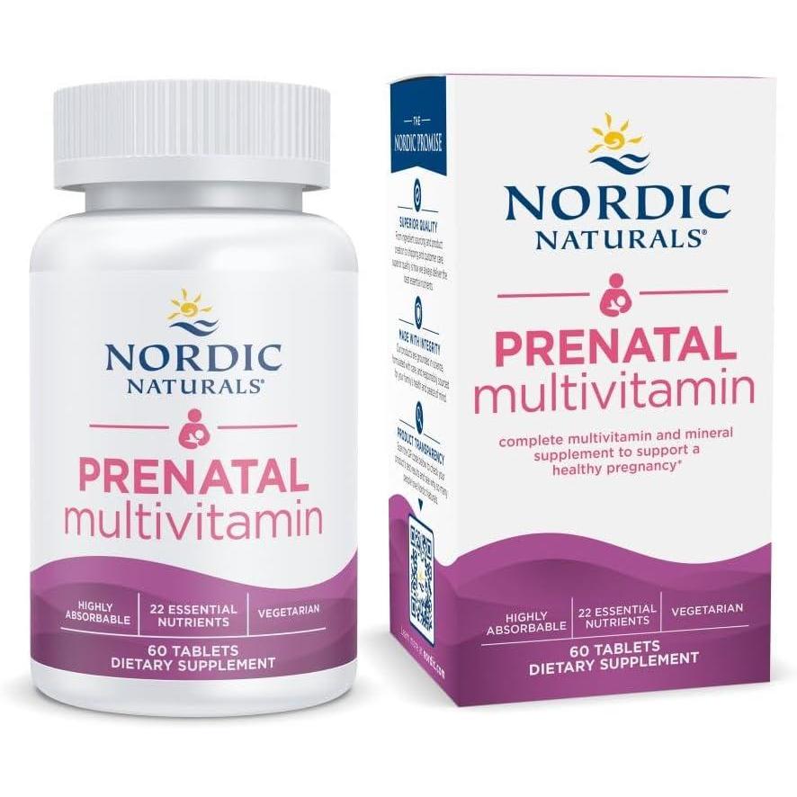 image:imageNordic Naturals Prenatal Multivitamin for Women Daily Vegetarian Prenatal Vitamins 22 Essential Nutrients Including B6 Folate and Iron 60 Tablets 30 Servings