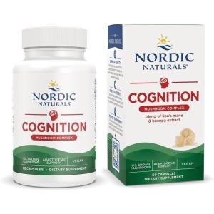 image:imageNordic Naturals Cognition Mushroom Complex Unflavored  60 Capsules  Brain Memory amp Mood Support  Blend of Lions Mane Mushroom amp Bacopa Extract  NonGMO  Certified Vegan  30 Servings