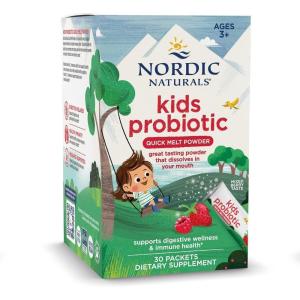 image:imageNordic Naturals Kids Probiotic Quick Melt Powder Mixed Berry  30 Packets  3 Billion CFU  Digestive Wellness Immune Support  NonGMO Vegan  30 Servings