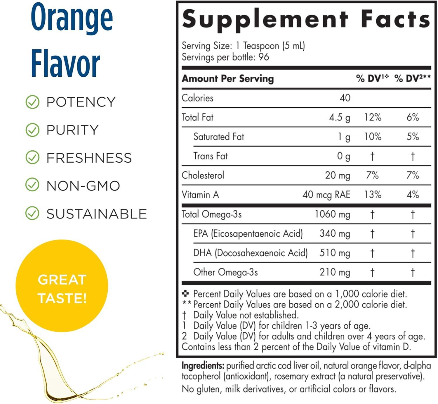 image:imageNordic Naturals Arctic Cod Liver Oil Orange 16 Ounce