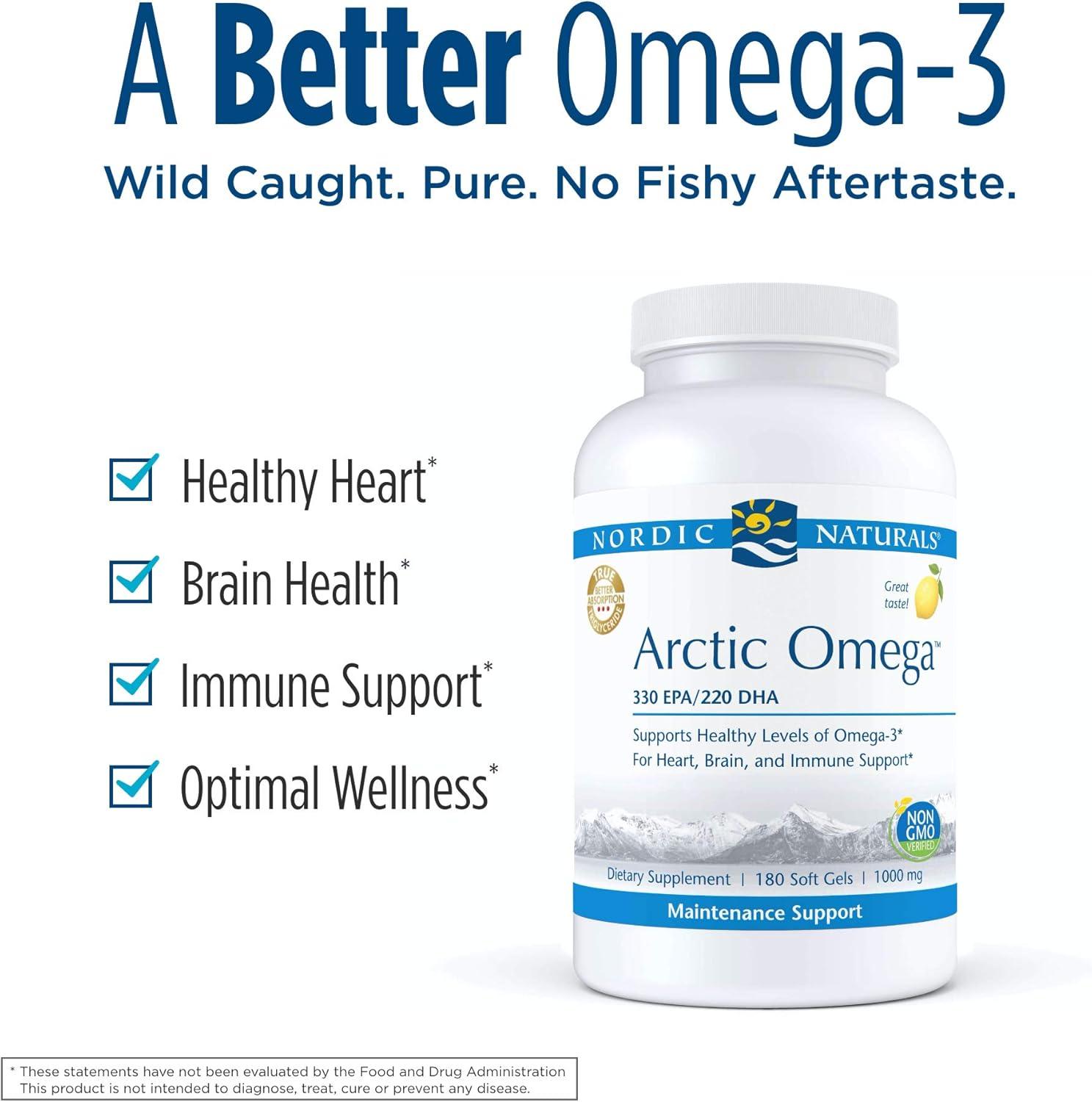 image:imageNordic Naturals Pro Arctic Omega Fish Oil 330 mg EPA 220 mg DHA Helps Maintain Healthy Omega3 Levels for Heart Brain and Immune Support 180 Soft Gels