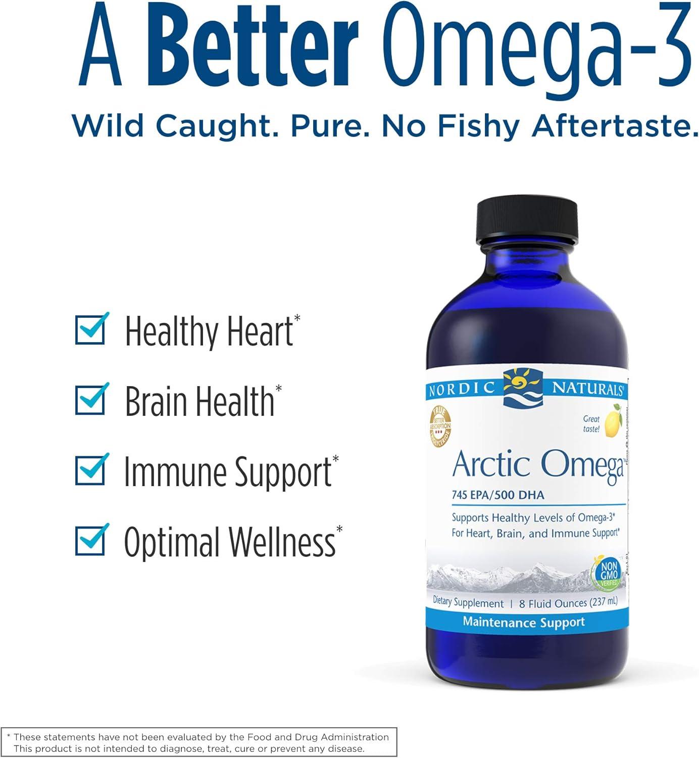 image:imageNordic Naturals Pro Arctic Omega Liquid Fish Oil 745 mg EPA 500 mg DHA Helps Maintain Healthy Omega3 Levels for Heart Brain and Immune Support Lemon Flavored 8 oz