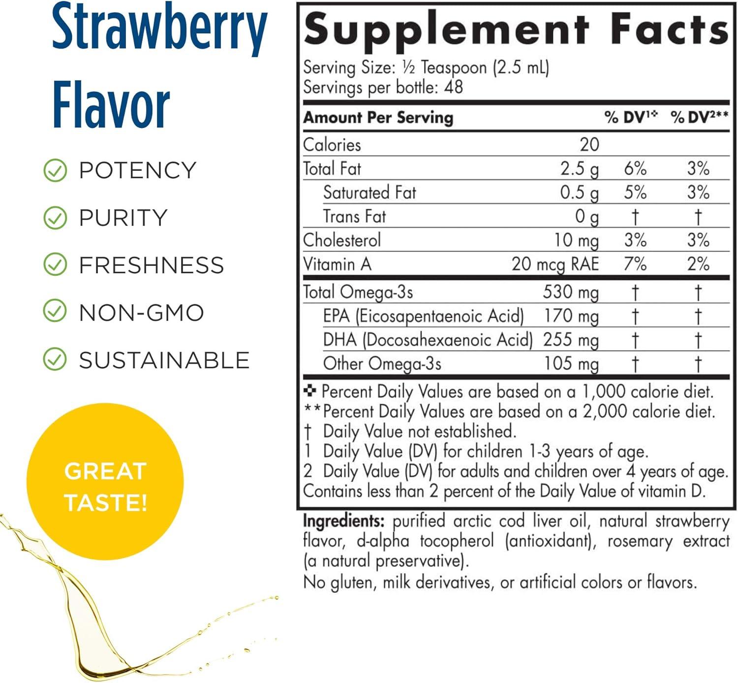 image:imageNordic Naturals Pro DHA Junior Strawberry 4 oz 530 mg Total Omega3s with EPA amp DHA Brain Development amp Visual Function NonGMO 48 Servings