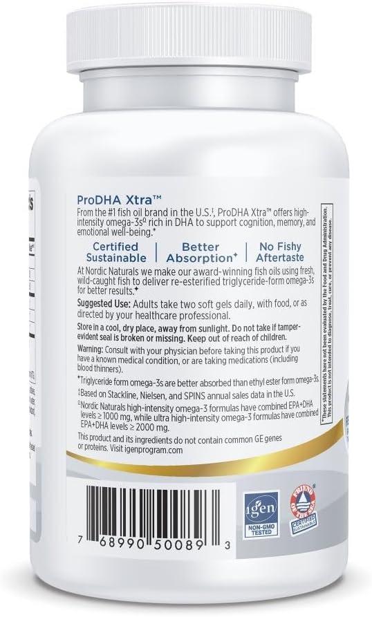 image:imageNordic Naturals ProDHA 1000 Strawberry 120 Soft Gels 1660 mg Omega3 HighIntensity DHA Formula for Neurological Health Mood amp Memory NonGMO 60 Servings60 Count Pack of 1