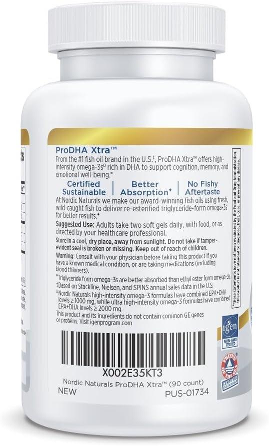image:imageNordic Naturals ProDHA 1000 Strawberry 120 Soft Gels 1660 mg Omega3 HighIntensity DHA Formula for Neurological Health Mood amp Memory NonGMO 60 Servings90 Count Pack of 1