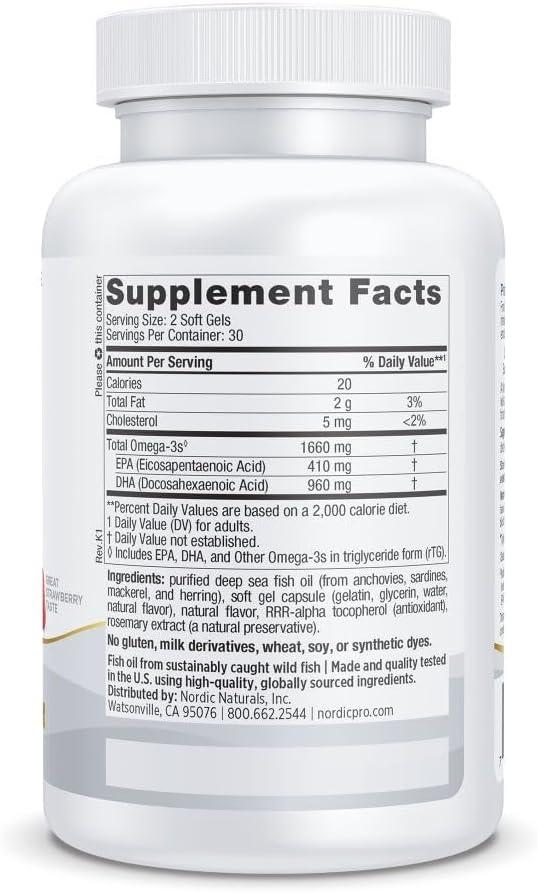 image:imageNordic Naturals ProDHA 1000 Strawberry 120 Soft Gels 1660 mg Omega3 HighIntensity DHA Formula for Neurological Health Mood amp Memory NonGMO 60 Servings60 Count Pack of 1