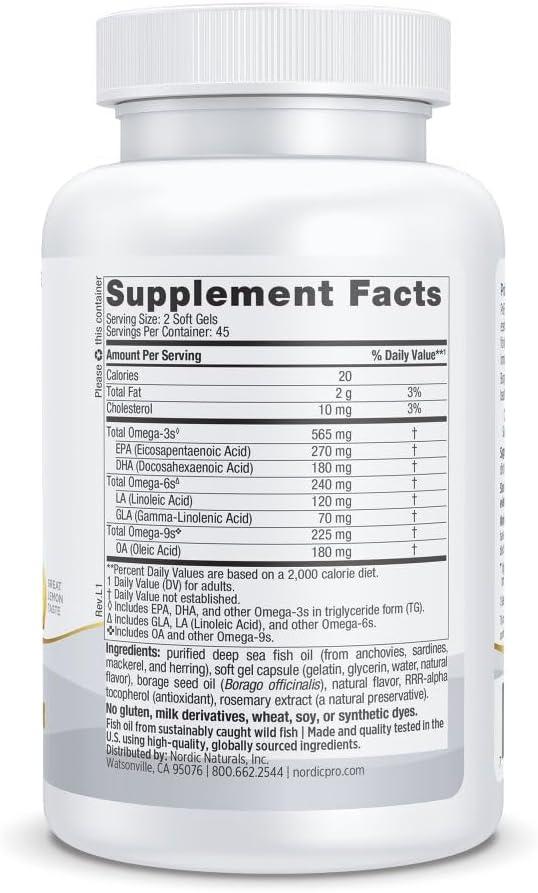 image:imageNordic Naturals ProEFA 369 Lemon Flavor 180 Soft Gels 565 mg Omega3 EPA amp DHA with Added GLA Healthy Skin Cognition amp Positive Mood NonGMO 90 Servings90 Count Pack of 1