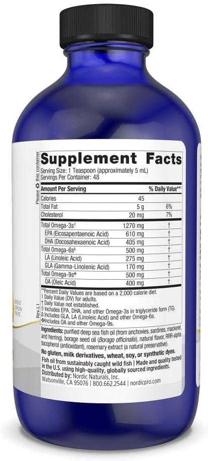 image:imageNordic Naturals ProEFA 369 Lemon Flavor 8 oz 1270 mg Omega3 EPA amp DHA with Added GLA Healthy Skin Cognition amp Positive Mood NonGMO 48 Servings