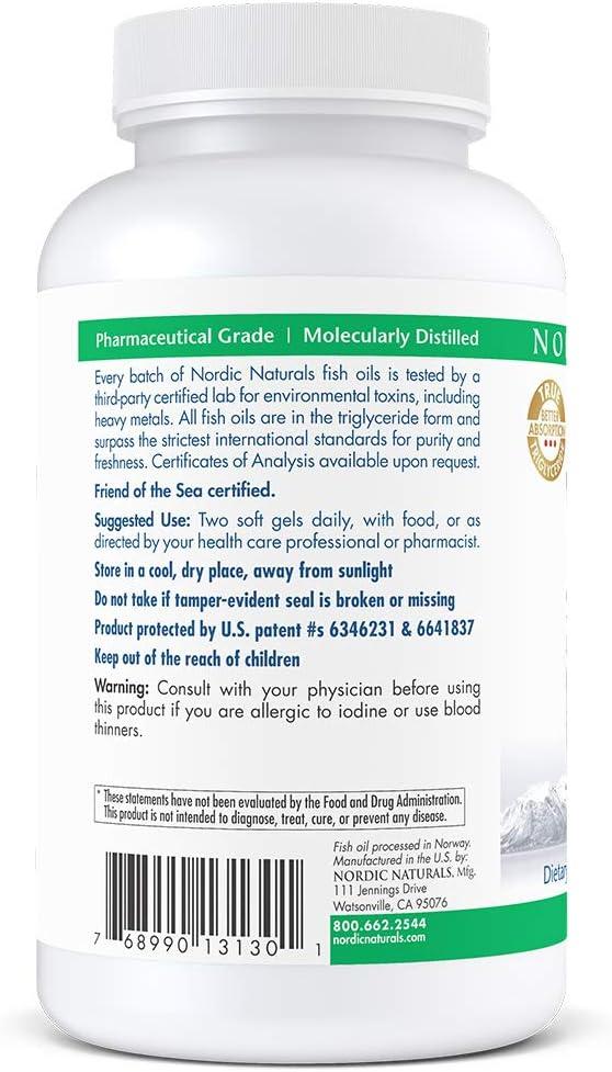 image:imageNordic Naturals ProOmega CoQ10 Fish Oil 650 mg EPA 450 mg DHA 100 mg CoQ10 Promotes Neurological Health and Cellular Energy Production 120 Soft Gels