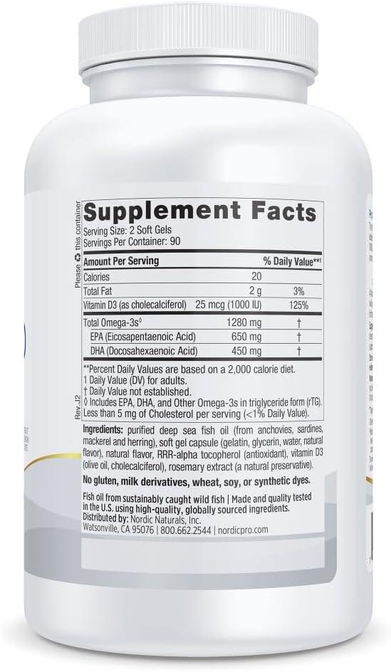 image:imageNordic Naturals ProOmegaD Lemon Flavor 120 Soft Gels 1280 mg Omega3 1000 IU D3 HighPotency Fish Oil EPA amp DHA Brain Eye Heart amp Immune Health NonGMO 60 ServingsLemon